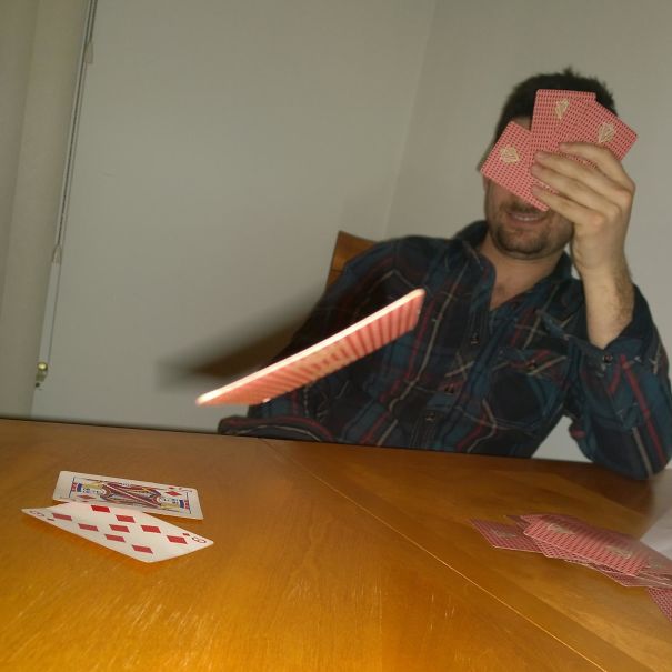 My Phone Captured A Card Being Dealt, Total Accident But Mildly Interesting Consequence