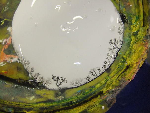 The Residue Of Black Paint Mixed With My White Paint And Made A Little Forest