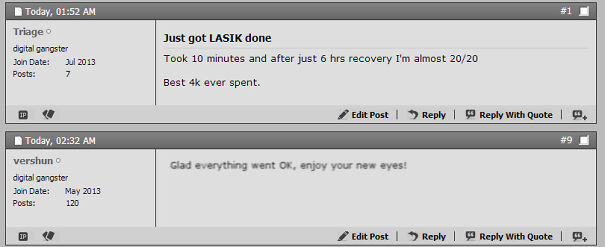 person sending a blurry image to a person after lasik 