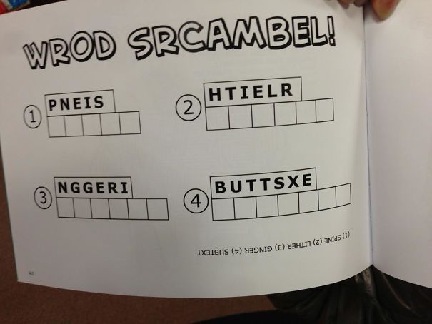 a word scramble page 