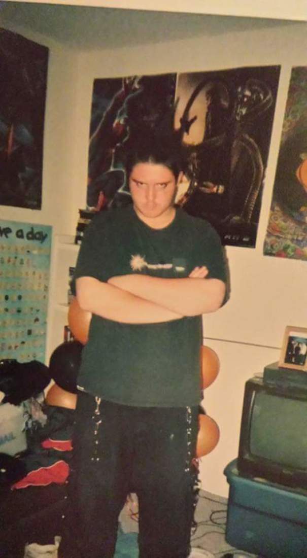 My Husband In 2004, He Keeps Trying To Convince Me It Was A Halloween Costume. Posted With Permission.