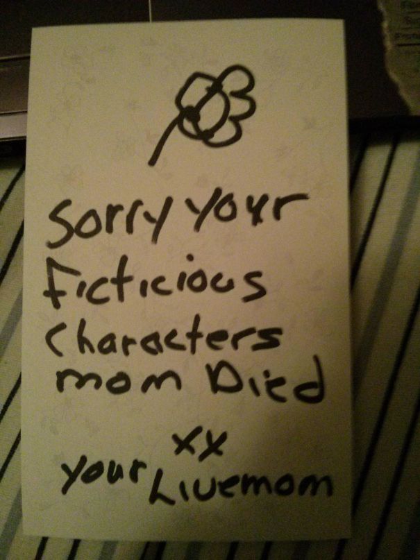 a note form the mom that says she died 