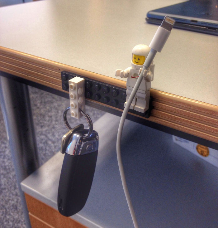 Use Lego As A Cable Or Key Holder