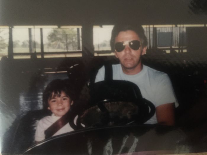 My Dad And His Badass Aviators Don’t Take No Shit On The Bumper Cars. Circa 1985