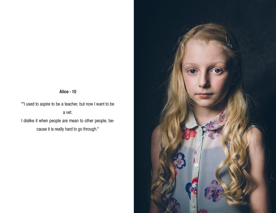 I Created A Portrait Series Of Girls Between 10 And 12 And Asked Them Questions About Their Lives