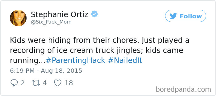 Parenting Hack Tweet