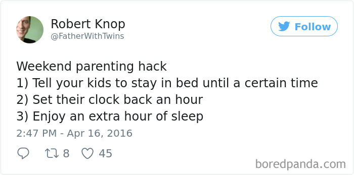Parenting Hack Tweet