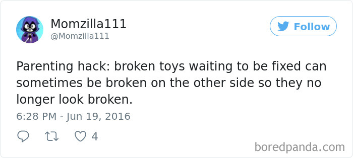 Parenting Hack Tweet