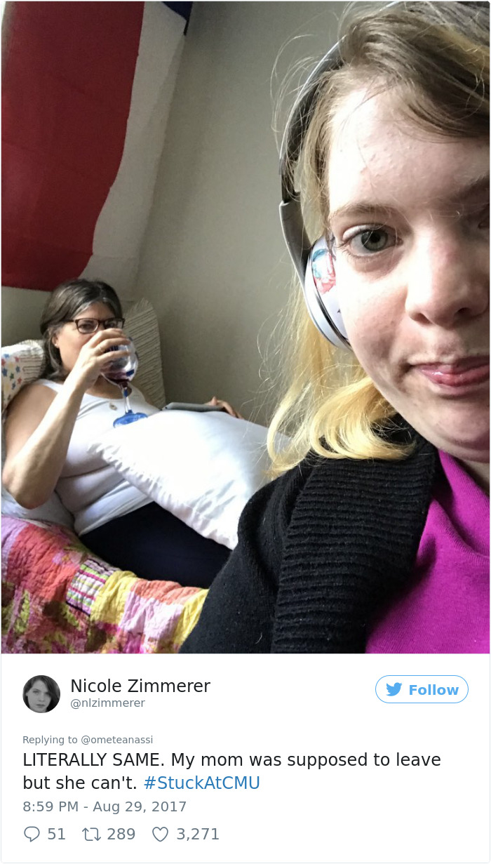 Dad Gets Stranded At Daughter's College Because Of The Flood, Decides To Annoy Her In The Most Hilarious Way Dad Gets Stranded At Daughter's College Because Of The Flood, Decides To Annoy Her In The Most Hilarious Way