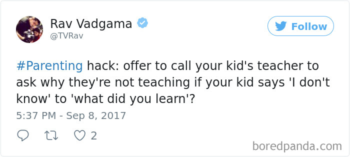 Parenting Hack Tweet