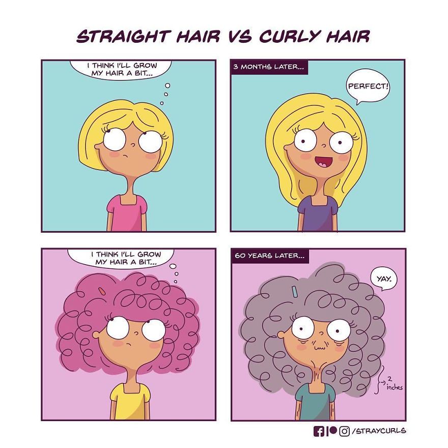 I Create Comics Based On Curly Hair Problems