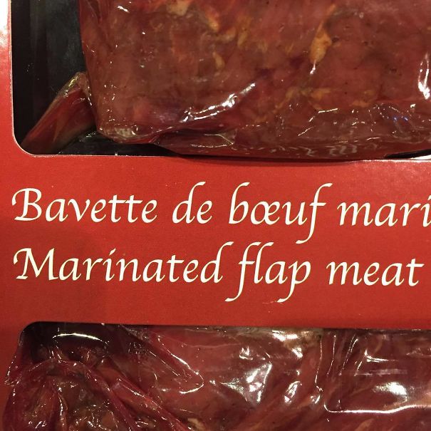 Wrongly translated marinated meat 
