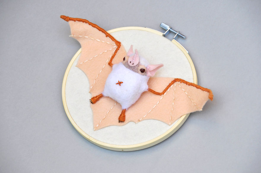 I Made These Faux Bat Taxidermies By Needle Felting And Hand Embroidery I Made These Faux Bat Taxidermies By Needle Felting And Hand Embroidery