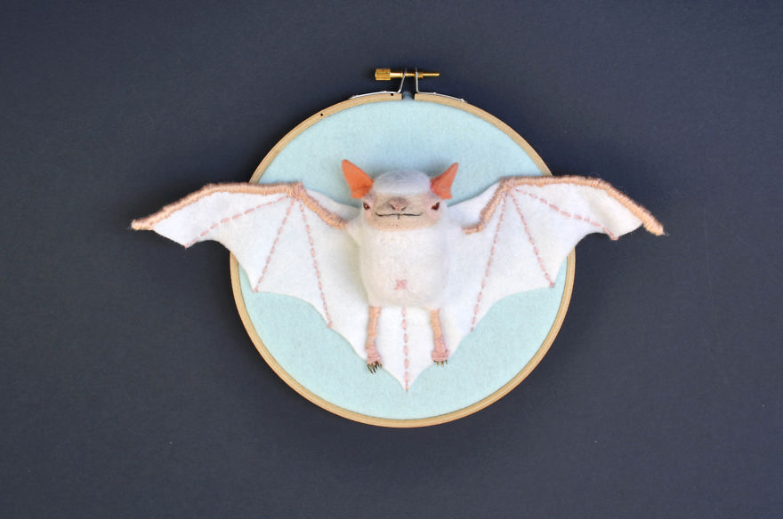 I Made These Faux Bat Taxidermies By Needle Felting And Hand Embroidery I Made These Faux Bat Taxidermies By Needle Felting And Hand Embroidery
