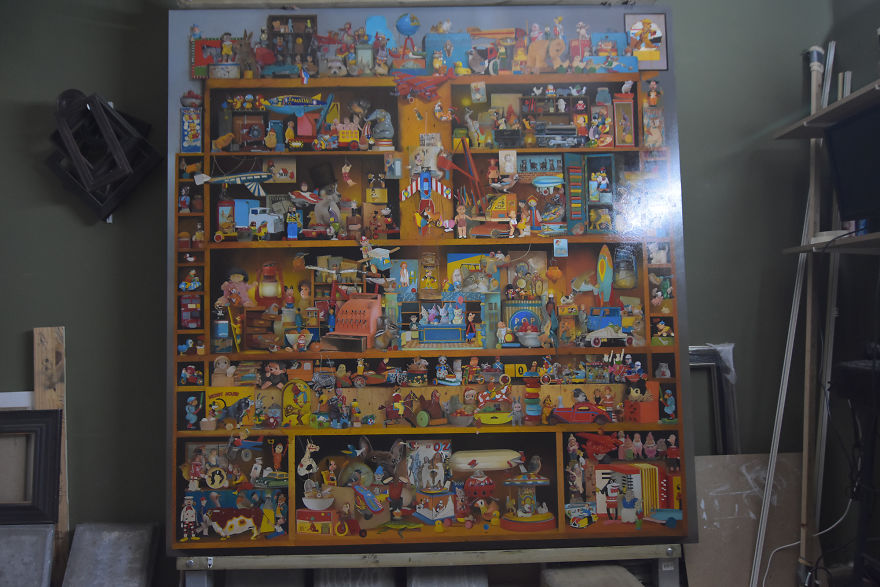 It Took My Dad 2.5 Years + Heart And Kidney Failure To Paint This, And You Have To See It In Full Size To Really Appreciate It