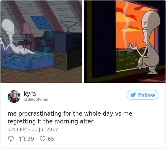 Procrastination Tweet