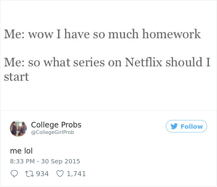 Procrastination Tweet