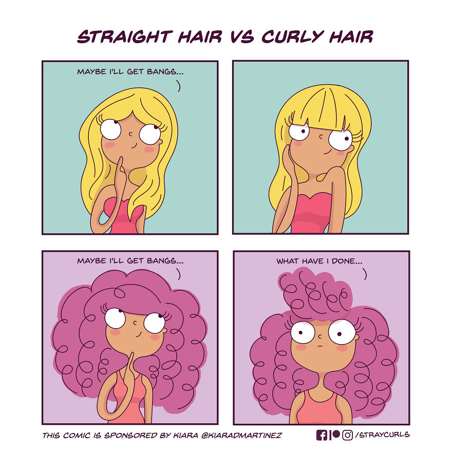I Create Comics Based On Curly Hair Problems