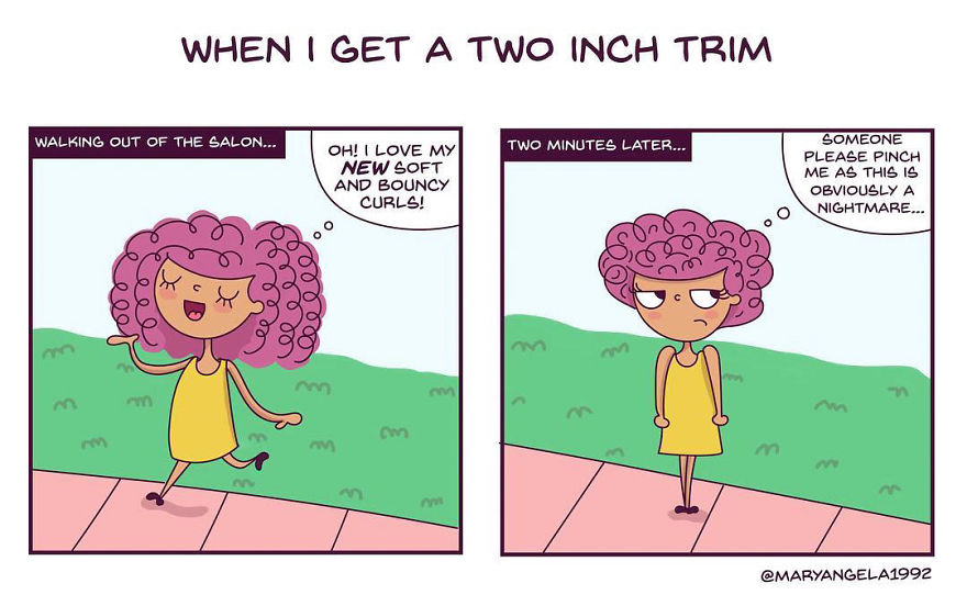 I Create Comics Based On Curly Hair Problems