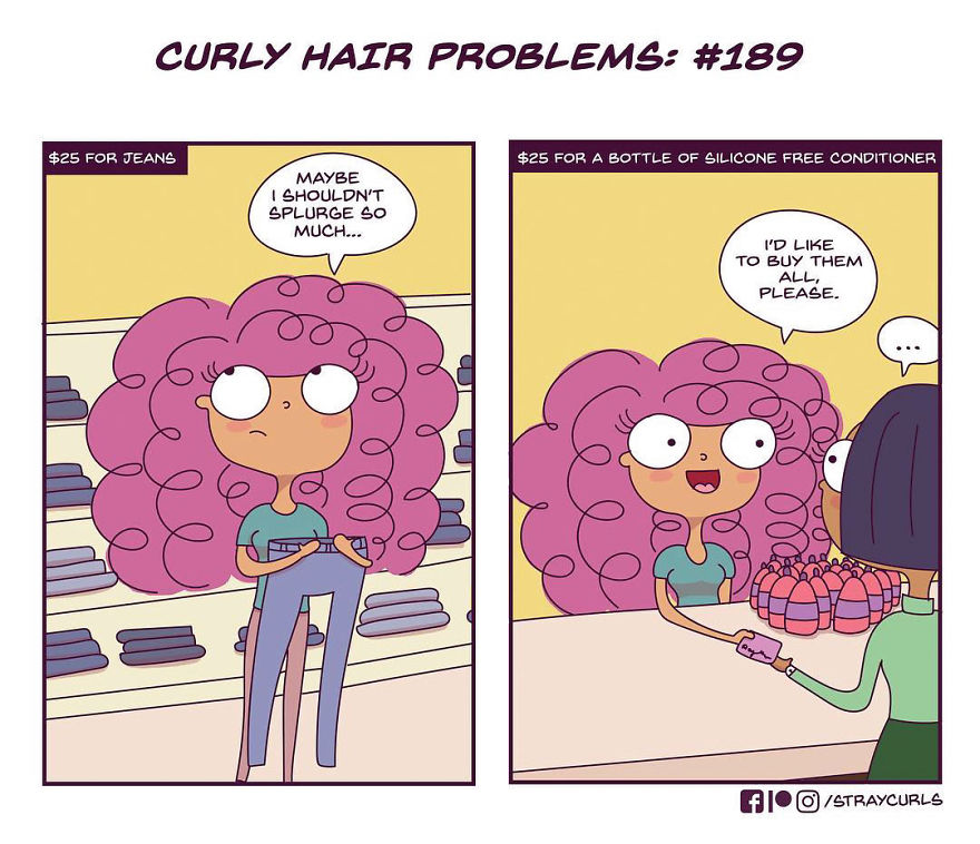 I Create Comics Based On Curly Hair Problems