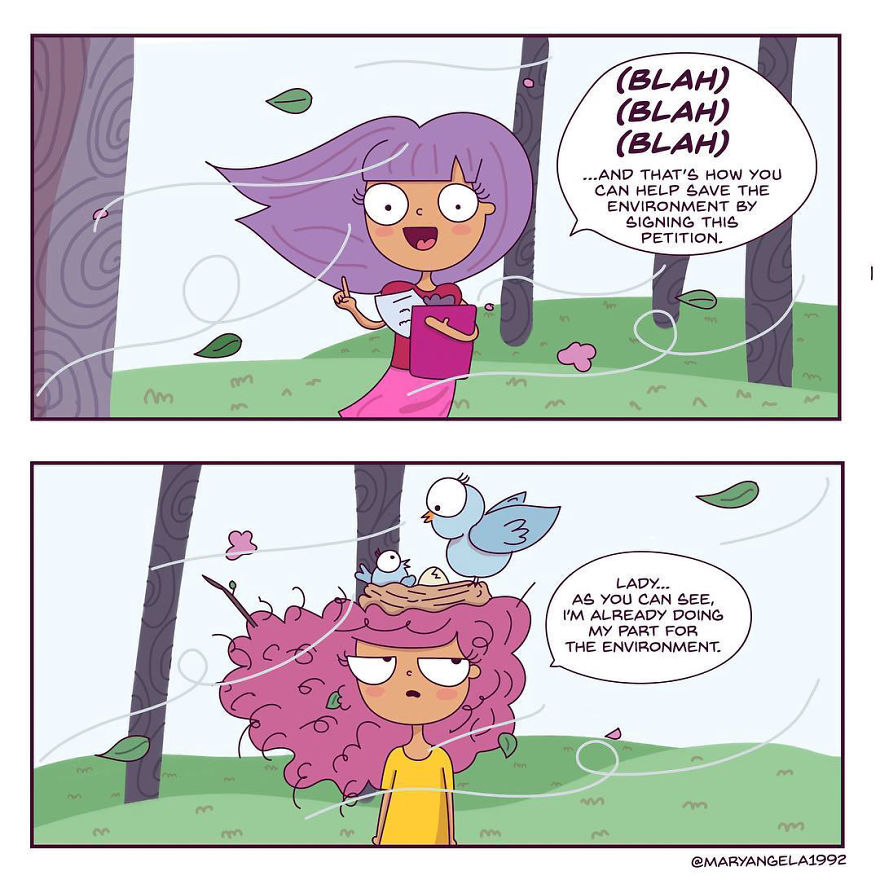 I Create Comics Based On Curly Hair Problems
