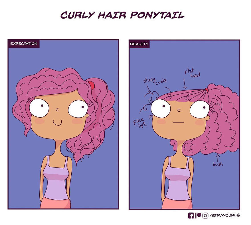 I Create Comics Based On Curly Hair Problems