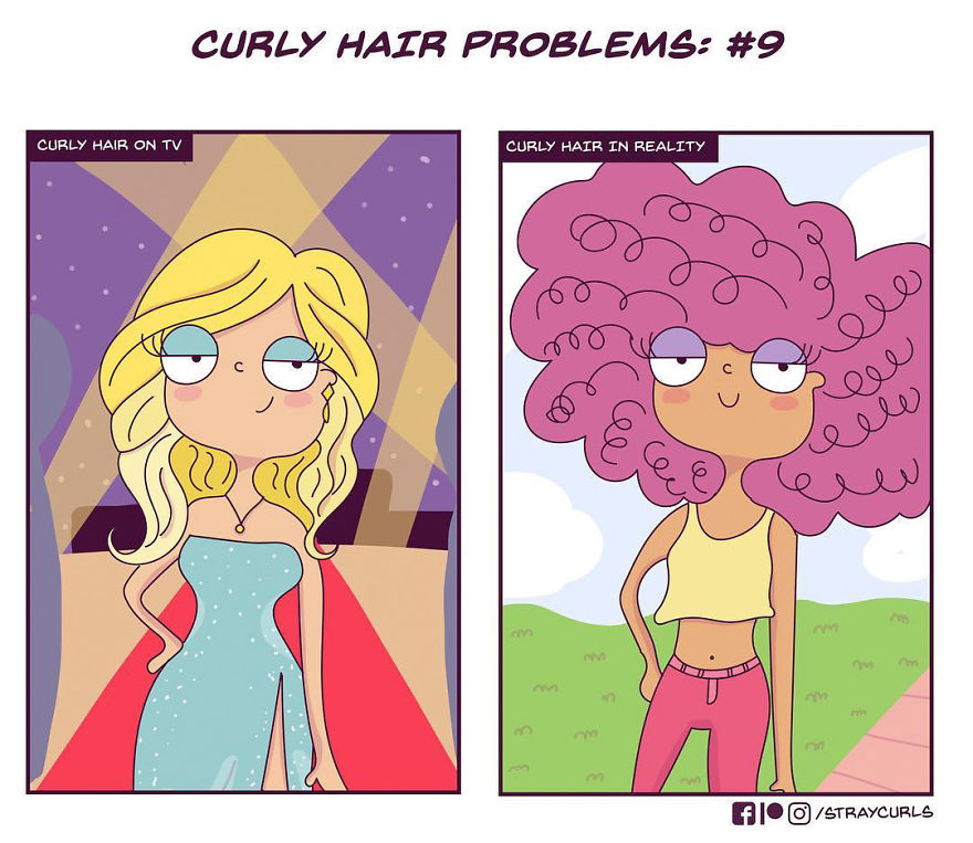 I Create Comics Based On Curly Hair Problems