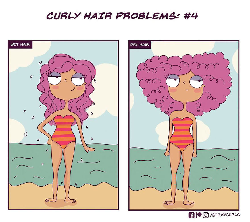 I Create Comics Based On Curly Hair Problems