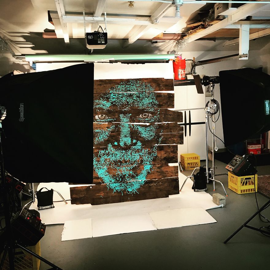 I Created A Portrait On 100-Year-Old Barn Wood I Created A Portrait On 100-Year-Old Barn Wood