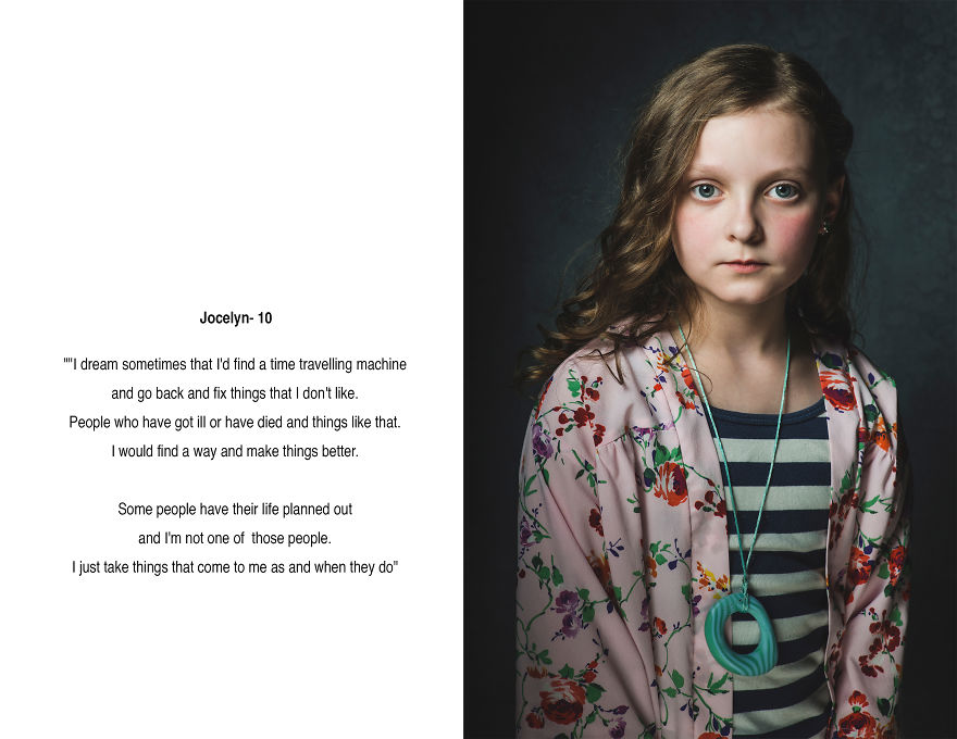 I Created A Portrait Series Of Girls Between 10 And 12 And Asked Them Questions About Their Lives