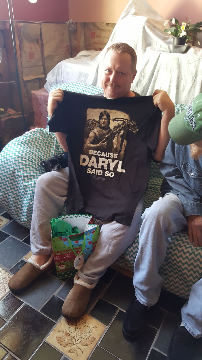 Me, Christmas Day With My Wife And Daughter And Father A Month After Being Hospitalized For Mental Breakdown And Self Harm.