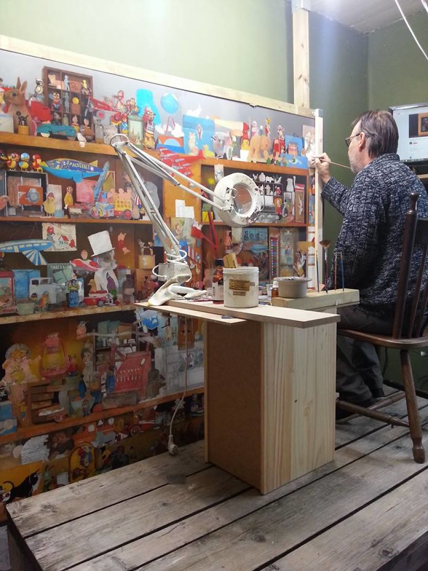 It Took My Dad 2.5 Years + Heart And Kidney Failure To Paint This, And You Have To See It In Full Size To Really Appreciate It