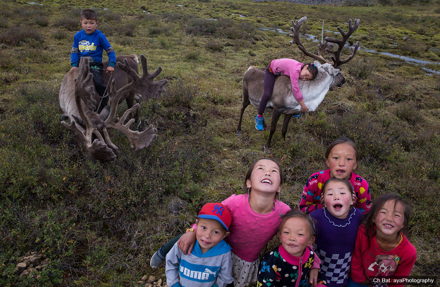 I Took Photos Of Adorable Kids With Their Reindeer In The Remote Taiga Mountains Of Mongolia