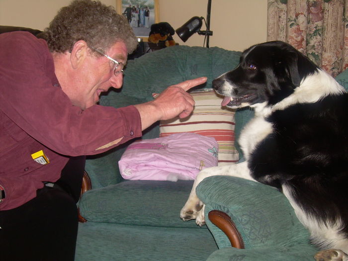 This Is My Wonderful Dad Playing With Our Dog Samba. He Absolutely Loved This Dog. He Was A Really Cool Dad In The Fact He Was Always There For Us And Loved Us So Much. He Always Let Us Have Dogs Too And Taught Us The Importance Loving And Caring For Animals In General. Sadly He Died A Few Months After This Photo Was Taken And Samba Passed Away Too 3 Years Later. I Miss Them So Much But I'd Like To Think They're Together In Heaven And Playing Together Again.