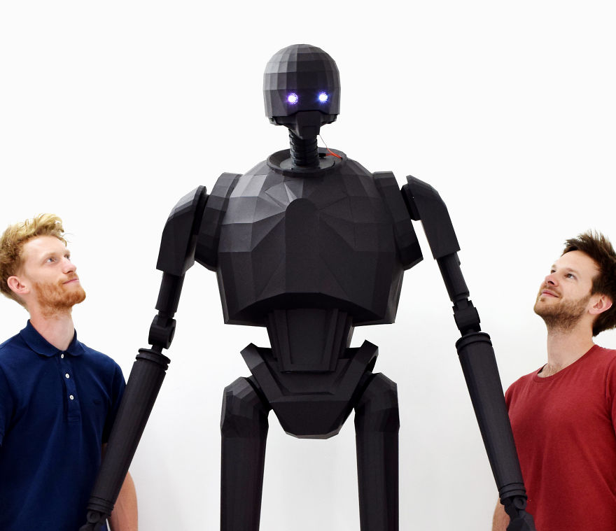 We Made A Moving, Life-Size Star Wars K-2so Robot From Paper