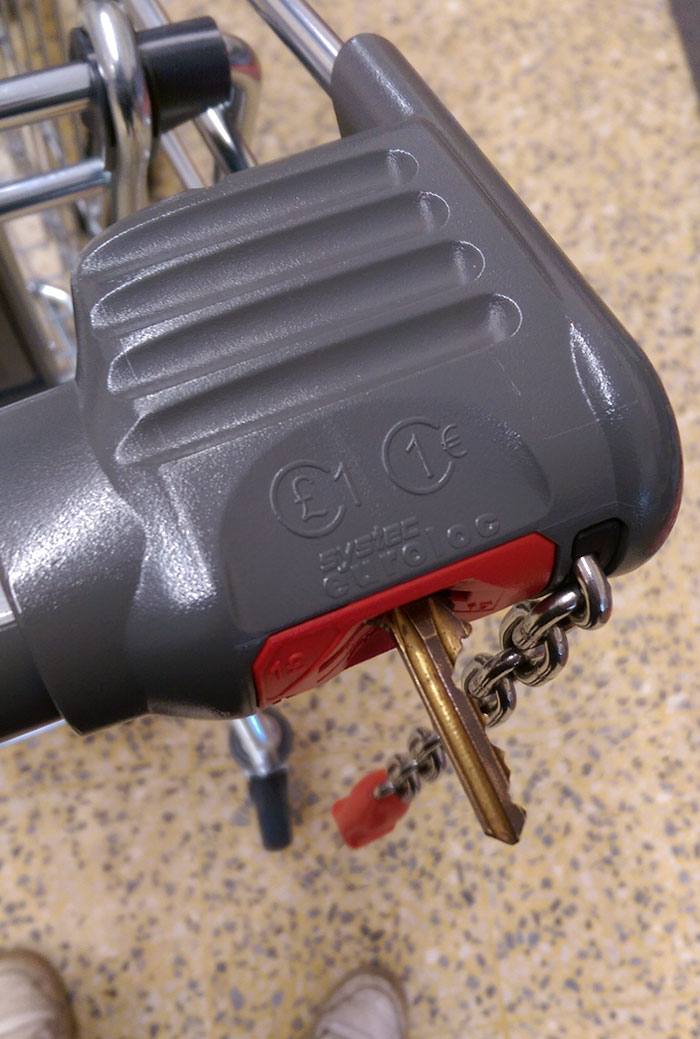 If You Need A Coin To Grab A Shopping Cart But Don't Have One At Hand, Just Use A Key