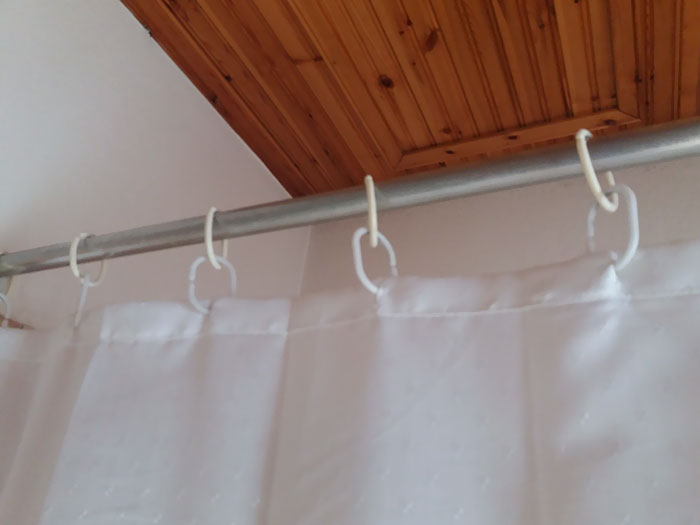 My Shower Curtain Was Slightly Too Short But Some Extra Curtain Rings Solved That Problem For A Quick Fix