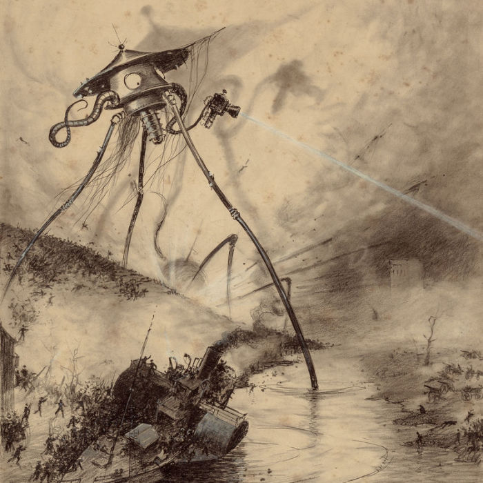 Herbert G. Wells Would Have Celebrated His 151st Birthday Today. Some Paintings For The War Of The Worlds Fans