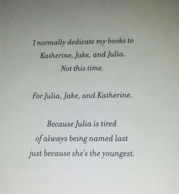 That Moment When You're Already Amused And It's Only The Dedication Page