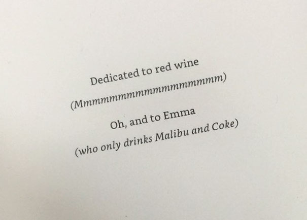 Funniest Book Dedication Ever