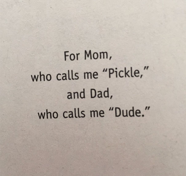 The Best Dedication Page Ever. Go Andy Weir