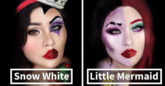 I Merged Disney Princesses And Villains To Create These Makeup Looks