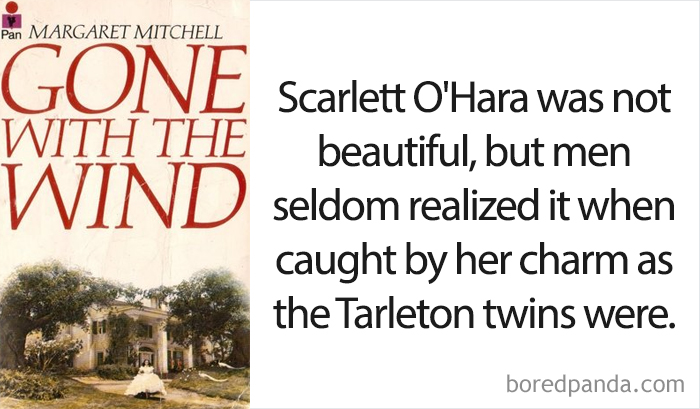 Gone With The Wind book cover and an opening line 