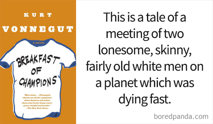 Breakfast Of Champions book cover and an opening line 