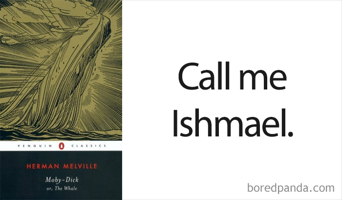 Moby-D**k; Or, The Whale book cover and an opening line 