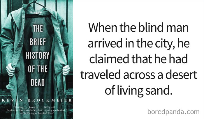 The Brief History Of The Dead book cover and an opening line 