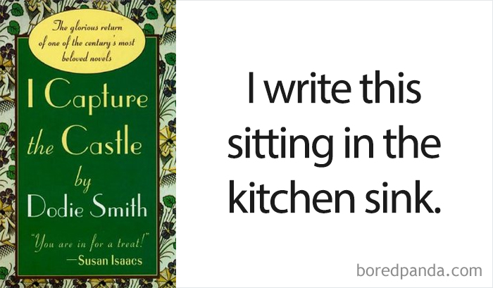 I Capture The Castle book cover and an opening line 