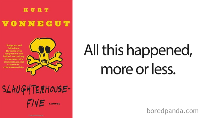 Slaughterhouse-Five book cover and an opening line 