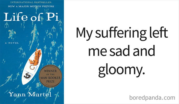 Life Of Pi book cover and an opening line 