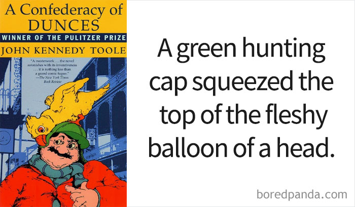 A Confederacy Of Dunces book cover and an opening line 